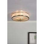 OSL5075 Oslo 3 Light Flush Ceiling Light Antique Brass