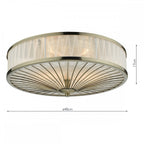 OSL5075 Oslo 3 Light Flush Ceiling Light Antique Brass
