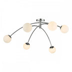 PUG6450 Puglia 6 Light Semi Flush Ceiling Light Polished Chrome Opal Glass