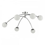 PUG6450 Puglia 6 Light Semi Flush Ceiling Light Polished Chrome Opal Glass