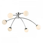 PUG6450 Puglia 6 Light Semi Flush Ceiling Light Polished Chrome Opal Glass