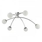 PUG6450 Puglia 6 Light Semi Flush Ceiling Light Polished Chrome Opal Glass