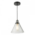 RAY0138 Ray 1 Light Single Pendant Antique Nickel Clear Glass