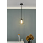 RAY0138 Ray 1 Light Single Pendant Antique Nickel Clear Glass