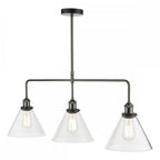 RAY0338 Ray 3 Light Bar Pendant Antique Nickel Clear Glass