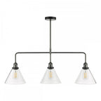 RAY0338 Ray 3 Light Bar Pendant Antique Nickel Clear Glass