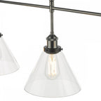 RAY0338 Ray 3 Light Bar Pendant Antique Nickel Clear Glass