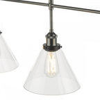 RAY0338 Ray 3 Light Bar Pendant Antique Nickel Clear Glass