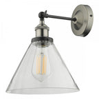 RAY0738 Ray Single Wall Light Antique Nickel Clear Glass