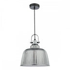 RHO8610 Rhode Single Large Pendant Polished Chrome Smoked Glass