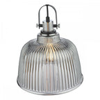 RHO8610 Rhode Single Large Pendant Polished Chrome Smoked Glass