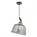 RHO8610 Rhode Single Large Pendant Polished Chrome Smoked Glass
