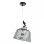 RHO8610 Rhode Single Large Pendant Polished Chrome Smoked Glass