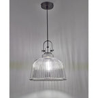 RHO8610 Rhode Single Large Pendant Polished Chrome Smoked Glass