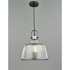 RHO8610 Rhode Single Large Pendant Polished Chrome Smoked Glass