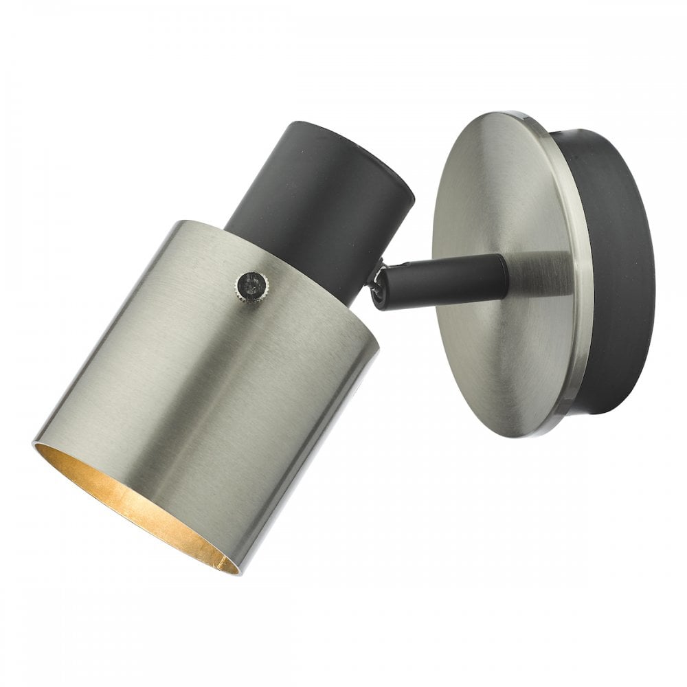 RYA0738 Ryan 1 Light Single Spotlight Brushed Nickel Matt Black