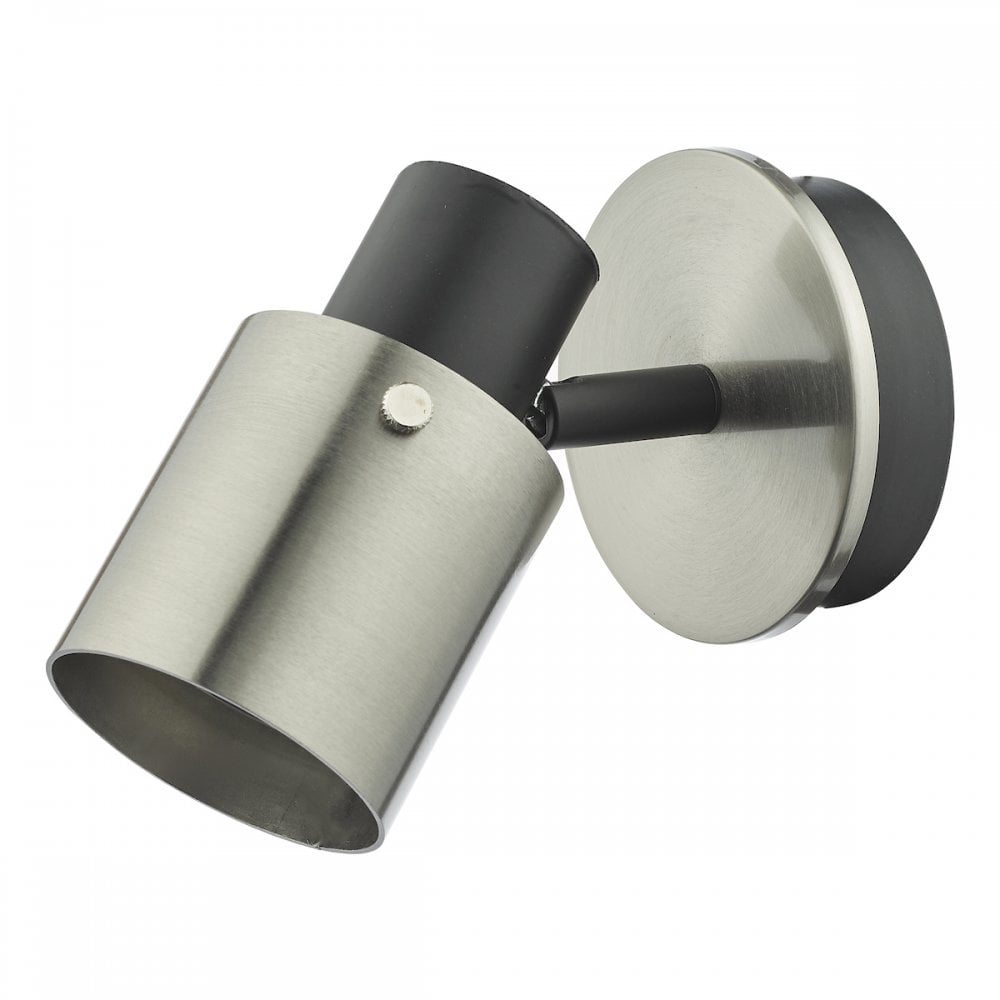 RYA0738 Ryan 1 Light Single Spotlight Brushed Nickel Matt Black