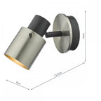 RYA0738 Ryan 1 Light Single Spotlight Brushed Nickel Matt Black