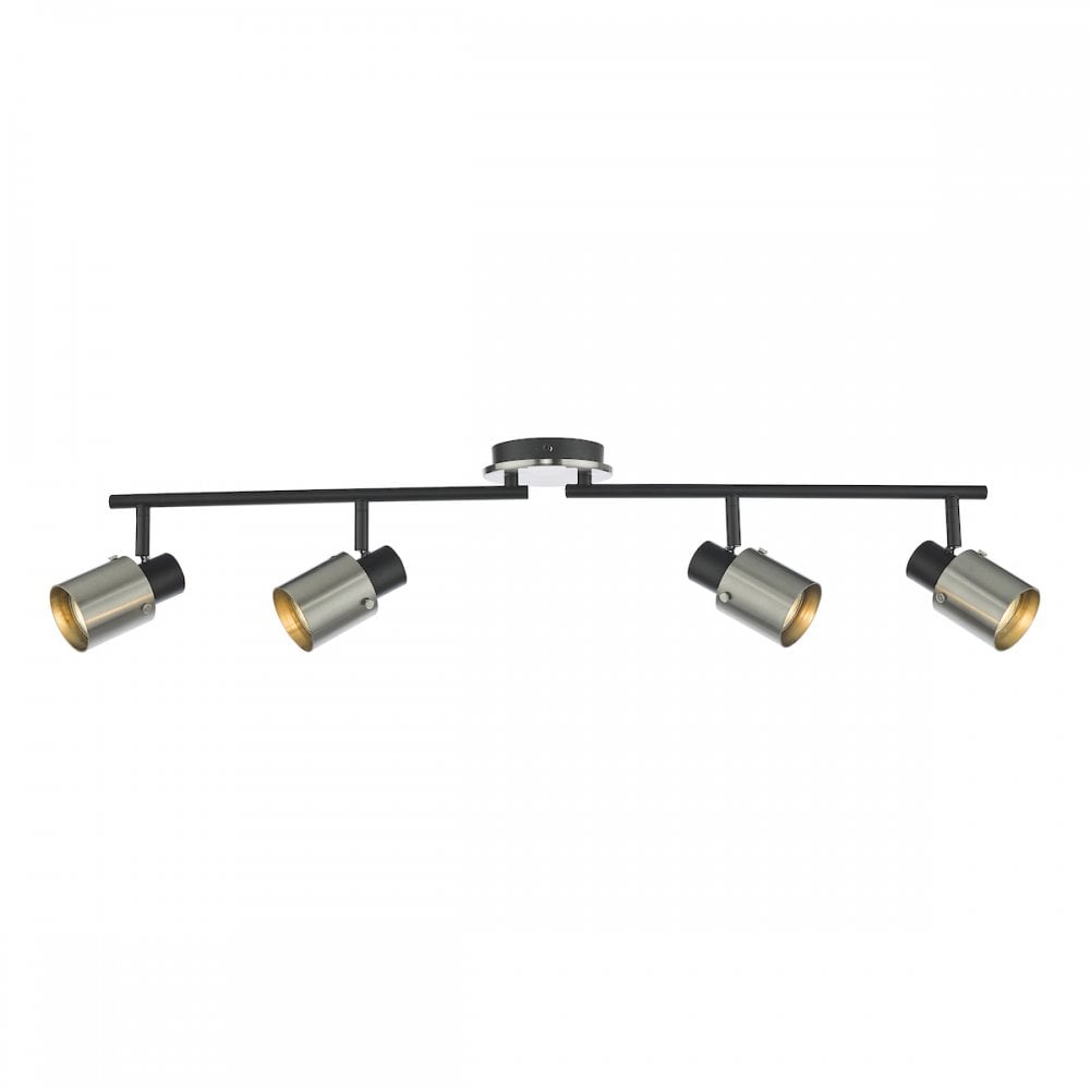 RYA8438 Ryan 4 Light Bar Spotlight Brushed Nickel Matt Black