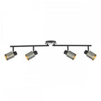 RYA8438 Ryan 4 Light Bar Spotlight Brushed Nickel Matt Black (S)