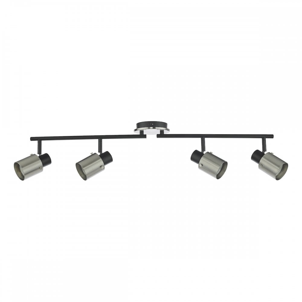 RYA8438 Ryan 4 Light Bar Spotlight Brushed Nickel Matt Black (S)