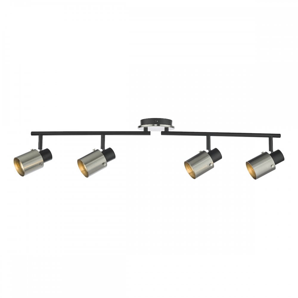 RYA8438 Ryan 4 Light Bar Spotlight Brushed Nickel Matt Black (S)