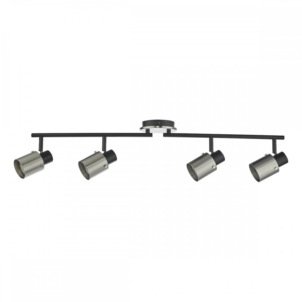 RYA8438 Ryan 4 Light Bar Spotlight Brushed Nickel Matt Black