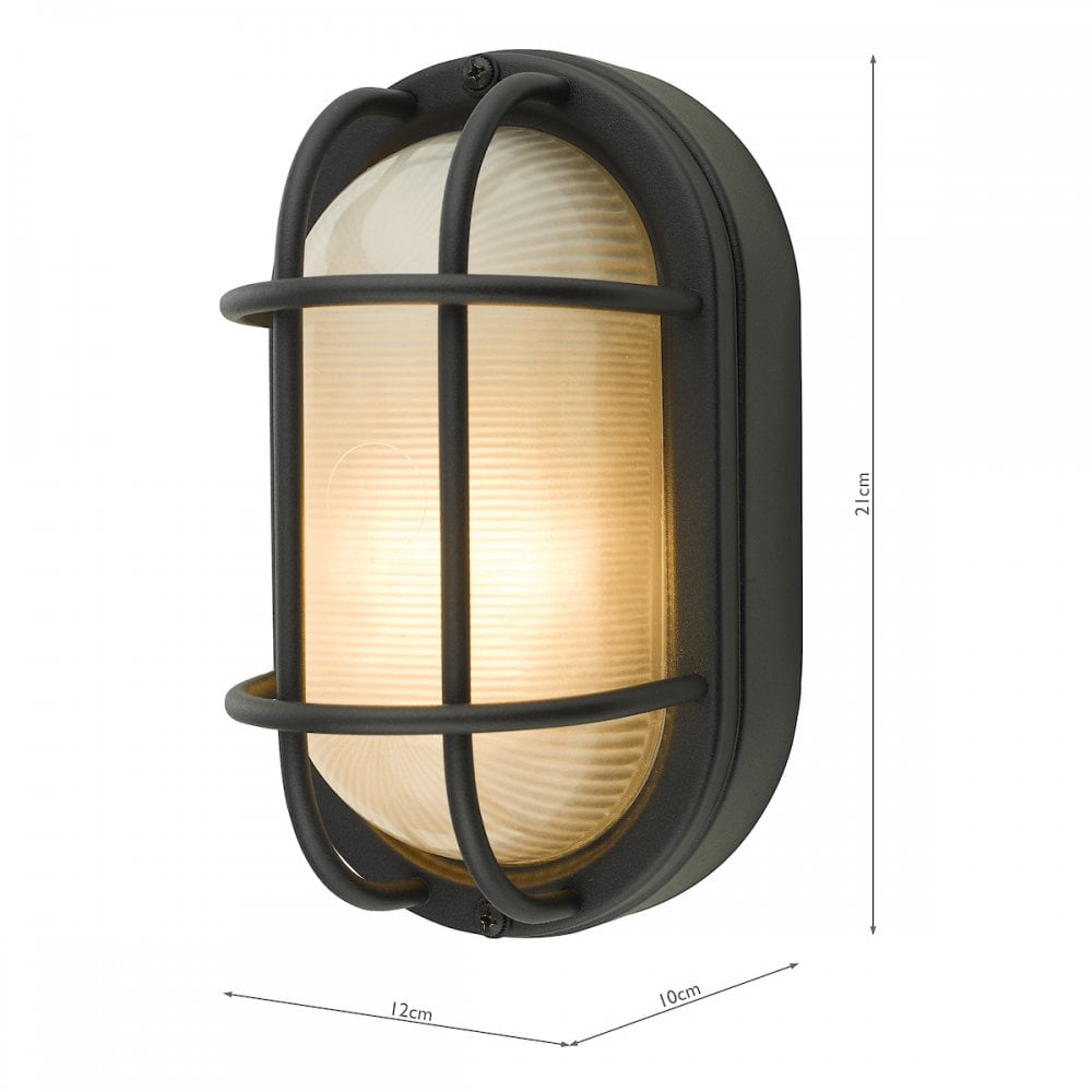 SAL5222 Salcombe Small Outdoor Wall Light Matt Black IP44