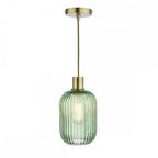 SAW6524 Sawyer Easy Fit Pendant Green Ribbed Glass (S)
