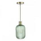 SAW6524 Sawyer Easy Fit Pendant Green Ribbed Glass (S)