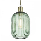 SAW6524 Sawyer Easy Fit Pendant Green Ribbed Glass (S)