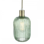 SAW6524 Sawyer Easy Fit Pendant Green Ribbed Glass