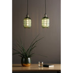 SAW6524 Sawyer Easy Fit Pendant Green Ribbed Glass (S)