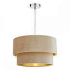 SUV8601 Suvan Easy Fit Tired Velvet Shade Taupe With Gold Lining