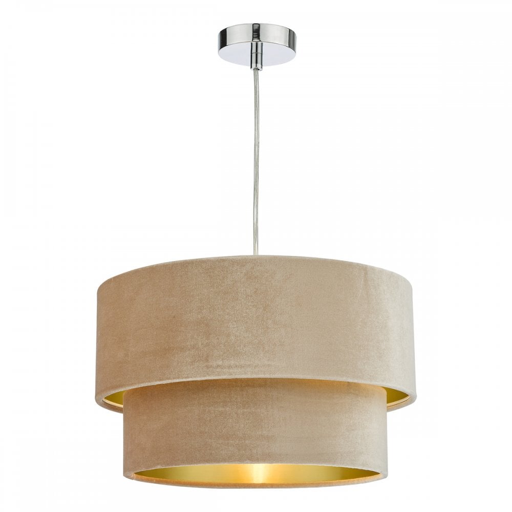 SUV8601 Suvan Easy Fit Tired Velvet Shade Taupe With Gold Lining