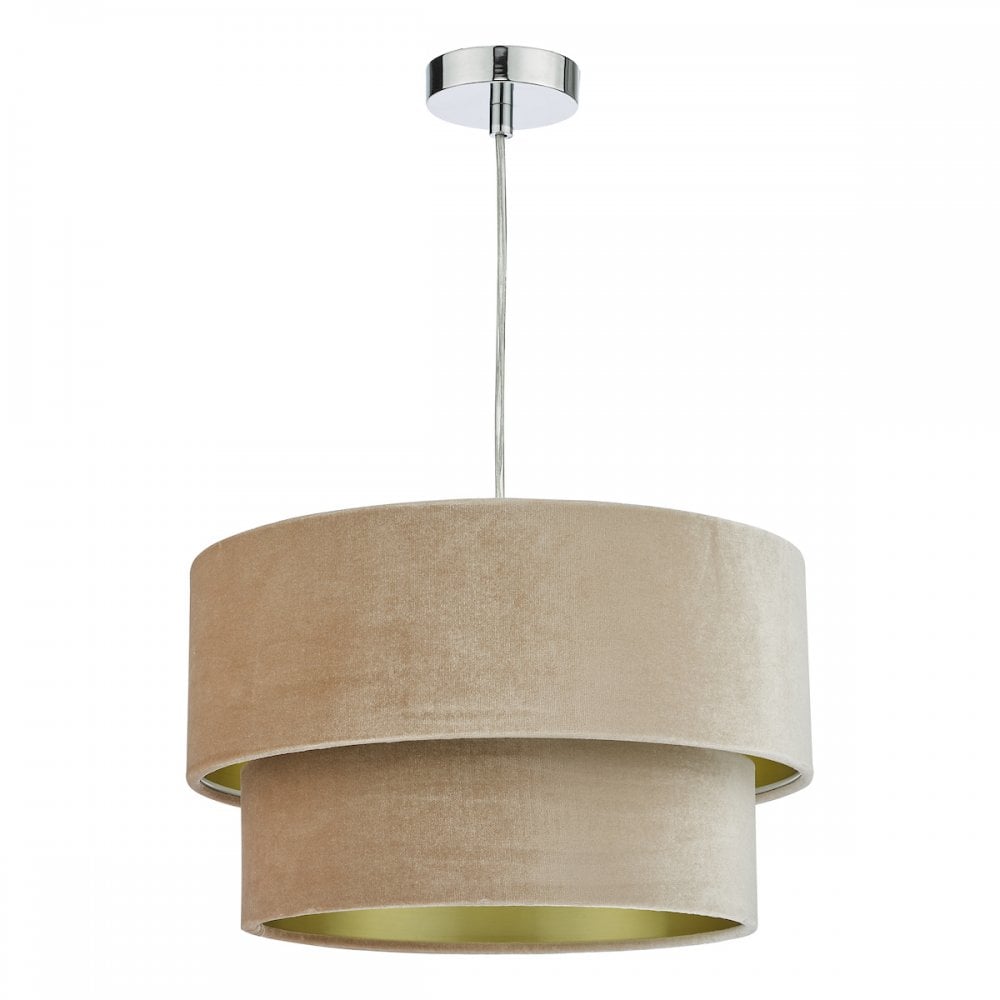 SUV8601 Suvan Easy Fit Tired Velvet Shade Taupe With Gold Lining