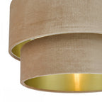 SUV8601 Suvan Easy Fit Tired Velvet Shade Taupe With Gold Lining