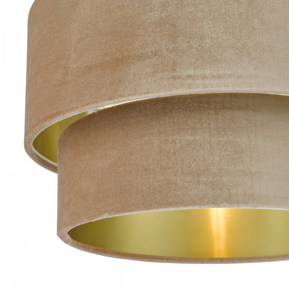 SUV8601 Suvan Easy Fit Tired Velvet Shade Taupe With Gold Lining