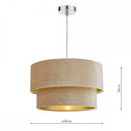 SUV8601 Suvan Easy Fit Tired Velvet Shade Taupe With Gold Lining