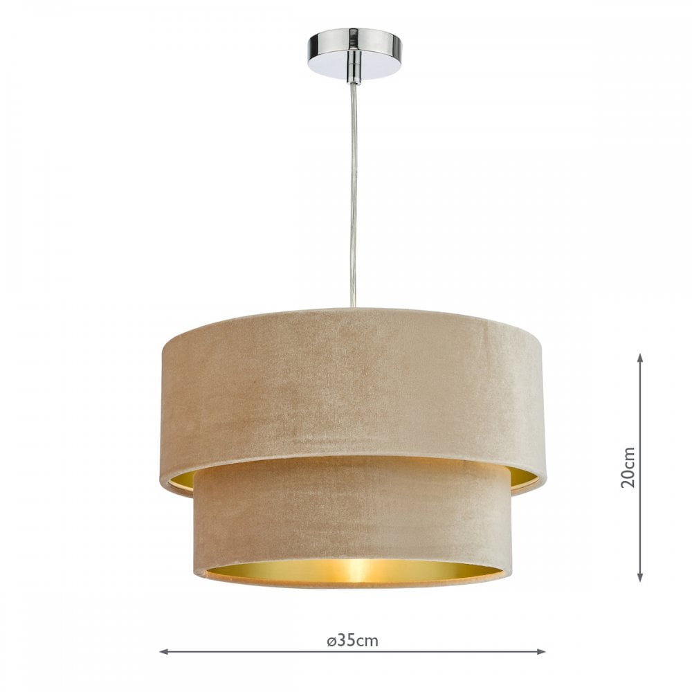 SUV8601 Suvan Easy Fit Tired Velvet Shade Taupe With Gold Lining