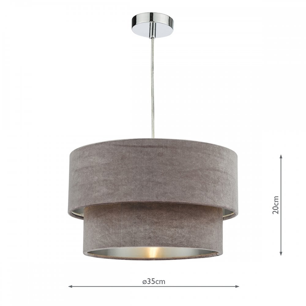 SUV8637 Suvan Easy Fit Tired Velvet Shade Mink With Silver Lining