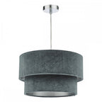 SUV8661 Suvan Easy Fit Tired Velvet Shade Dark Grey With Silver Lining