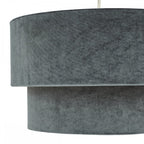 SUV8661 Suvan Easy Fit Tired Velvet Shade Dark Grey With Silver Lining