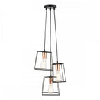 TOW0322 Tower 3 Light Cluster Pendant Black And Copper