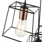 TOW0322 Tower 3 Light Cluster Pendant Black And Copper