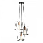 TOW0322 Tower 3 Light Cluster Pendant Black And Copper