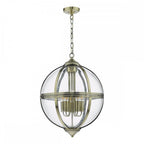 VAN0575 Vanessa 5 Light Lantern Antique Brass Glass