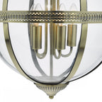 VAN0575 Vanessa 5 Light Lantern Antique Brass Glass