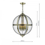 VAN0575 Vanessa 5 Light Lantern Antique Brass Glass