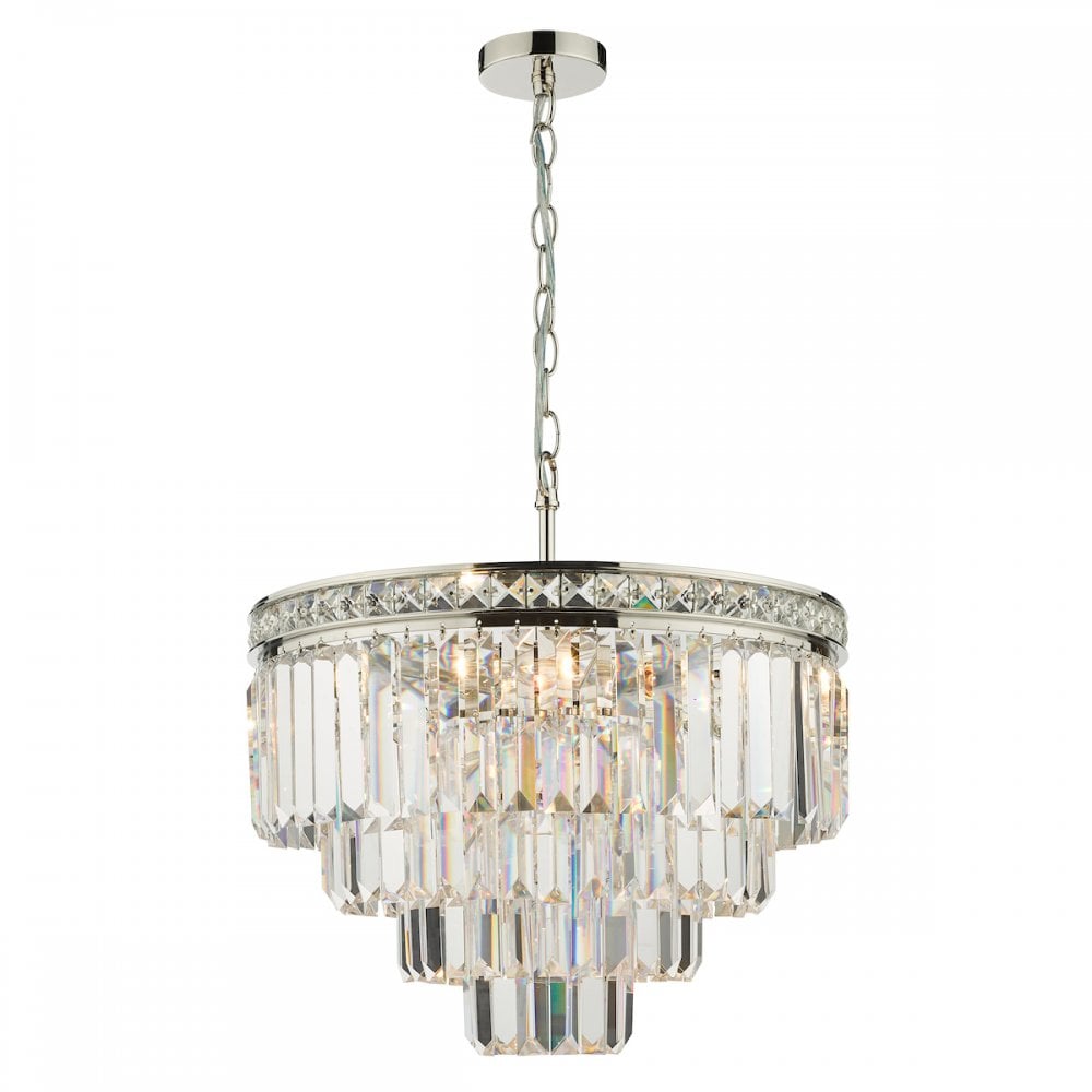 VYA0432 Vyana 4 Light Pendant Polished Nickel Crystal